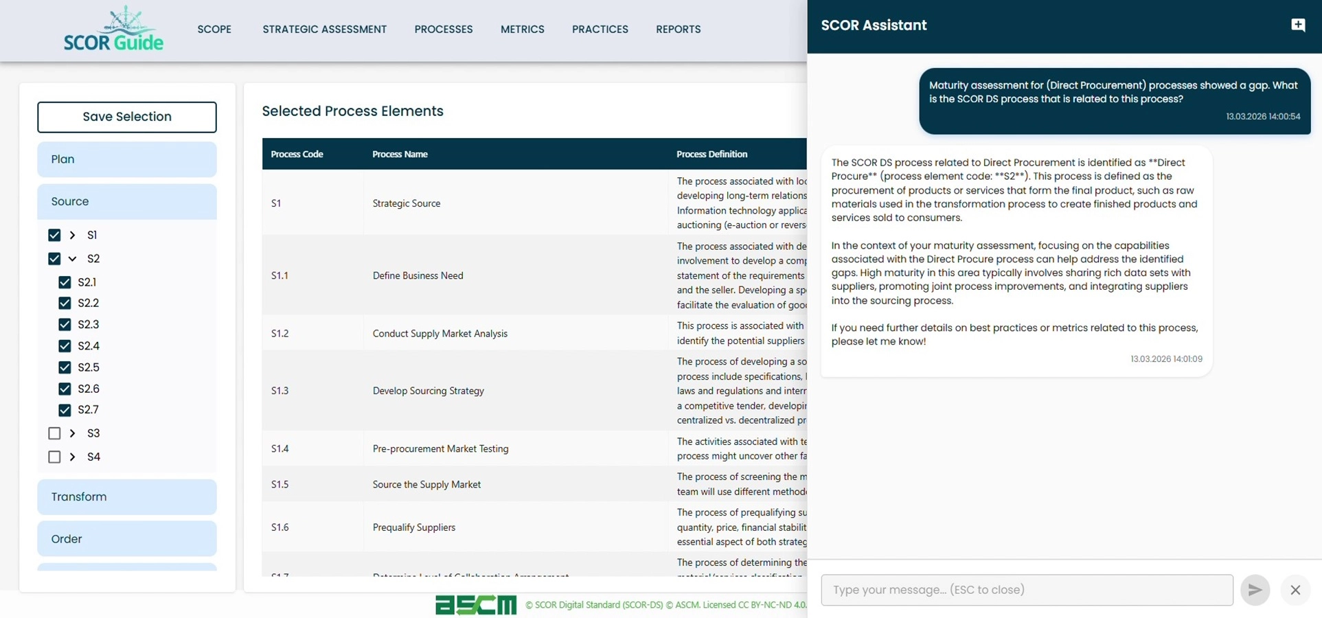Use SCOR-GUIDE's AI agent to quickly map your problems